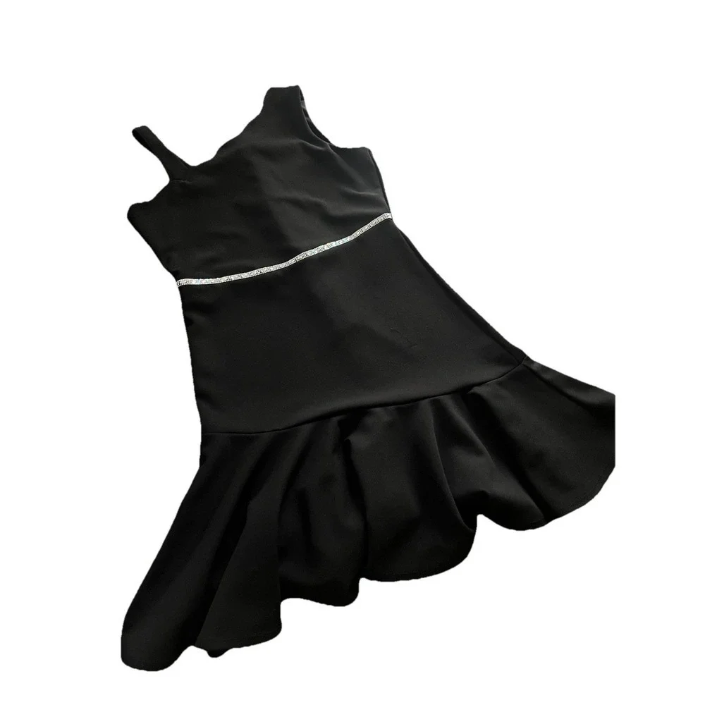 Rare Tour Girls Dress Size 14 STRECH Black Festive Holiday Christmas Dress